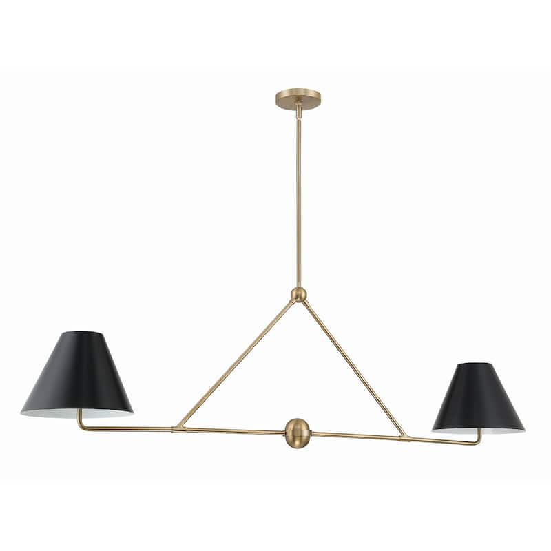Xavier 4 Light Vibrant Gold Chandelier - 54"W x 17"H x 10"D