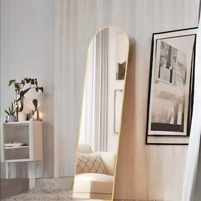 Floor Standing Mirror/Wall Mirror with Stand Aluminum Alloy Thin Frame