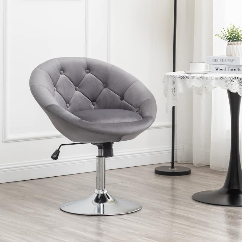 Roundhill Furniture Noas Velvet Upholstered Tufted Back Swivel Accent Chair