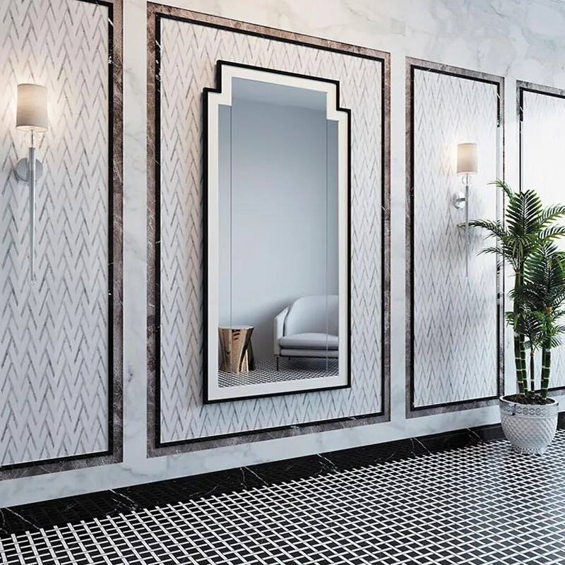 Apollo tile 12" x 12" Noir Luxe Polished Eastern Black White Marble Tile (5 sq ft/case) - 5 Pack
