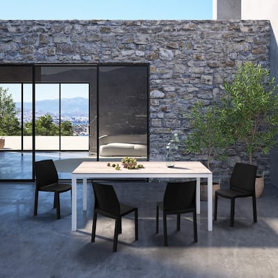 WRGHOME Modern Stacking Patio Dining Side Chair Indoor/Outdoor (Set of 2) - 33.27'' H X 18.50'' W X 21.06'' D