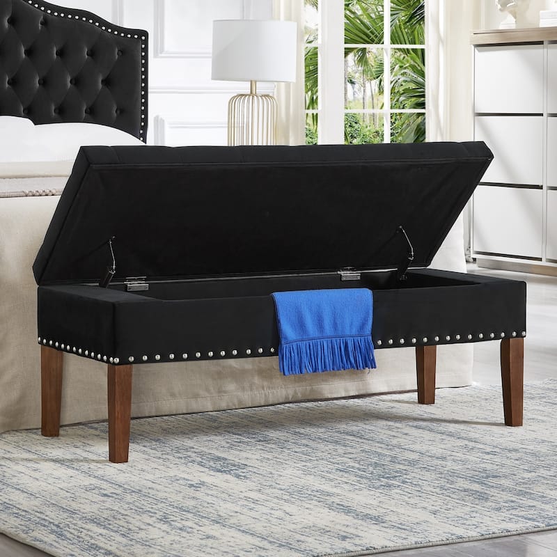 Tufted Bench with Storage