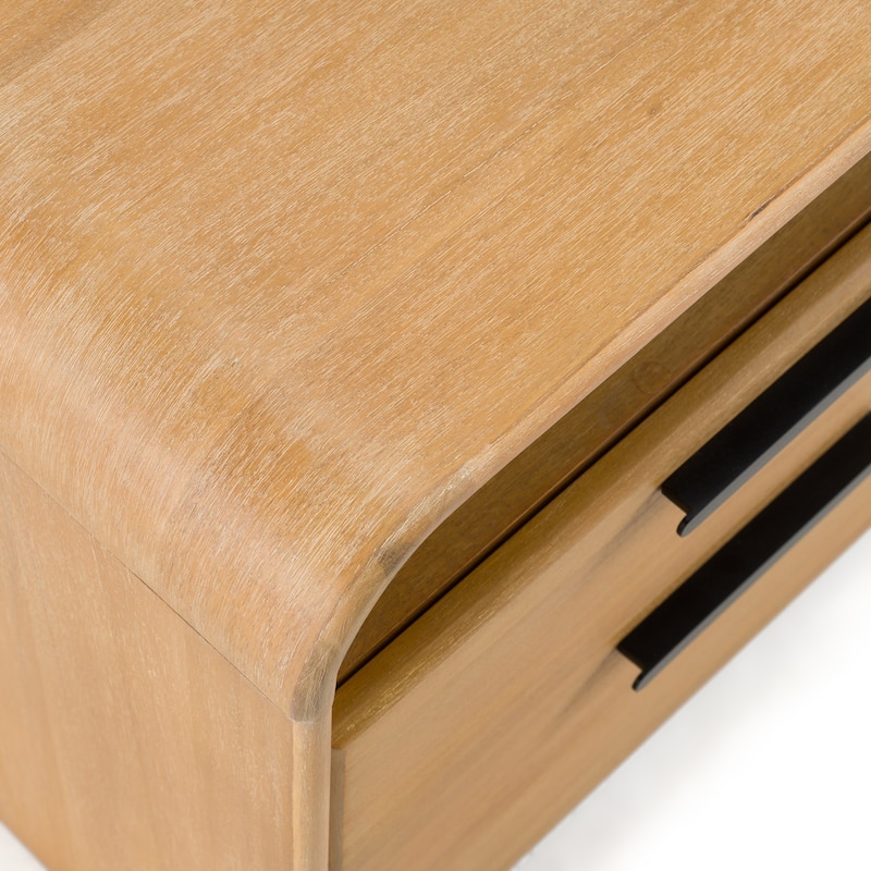 Modrest Dresden Modern Natural Acacia 2-Drawer Nightstand