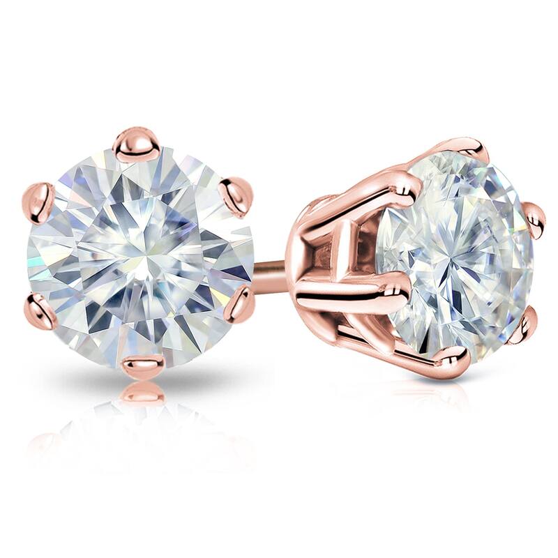 Auriya 3 1/2ctw Round Moissanite Stud Earrings 14k Gold - 7.8 mm