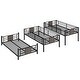preview thumbnail 9 of 7, Twin Size Metal Triple Bunk Bed, with Wood Decoration Footboard and Headboard and Full-length Guardrail