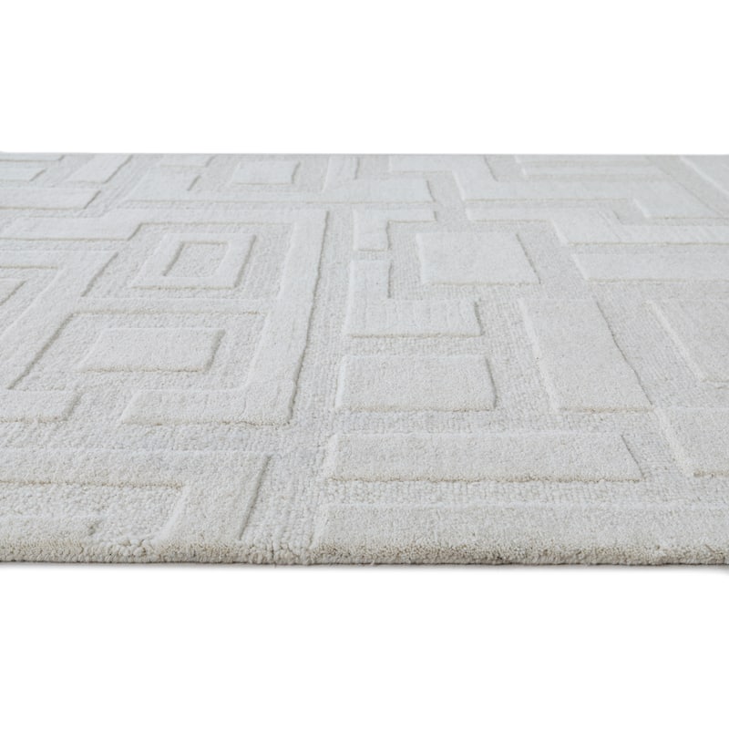 Terra by Obeetee Mid-Century Amara Ivory Rug