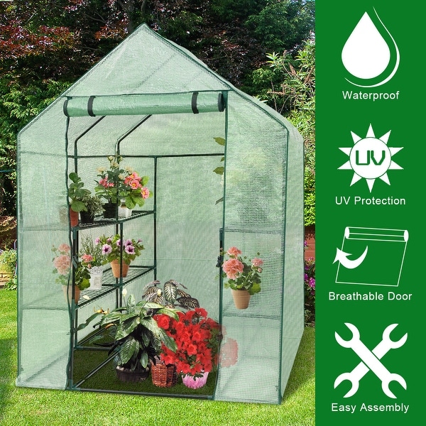 Breathable Greenhouse Outdoor Plant Shelves Cover Garden Cover Keep Warm 5 Tiers