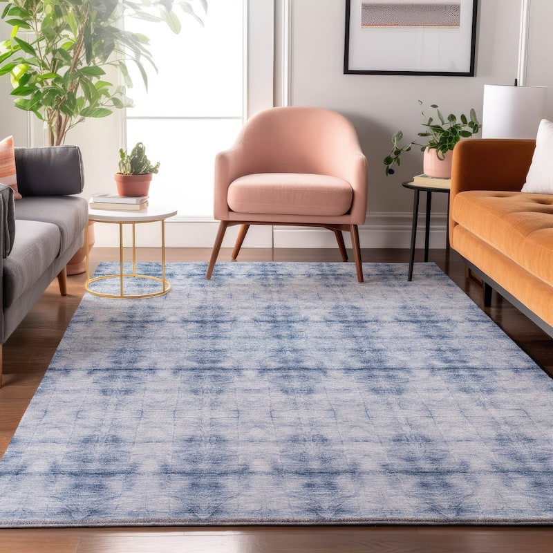 Premium Washable Super Soft Modern Glam Mayfield Rug - Blue - 8' x 10' - Rectangle