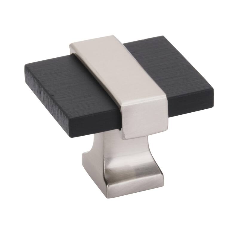 Amerock Overton Cabinet and Furniture Knob - Brushed Matte Black/Satin Nickel