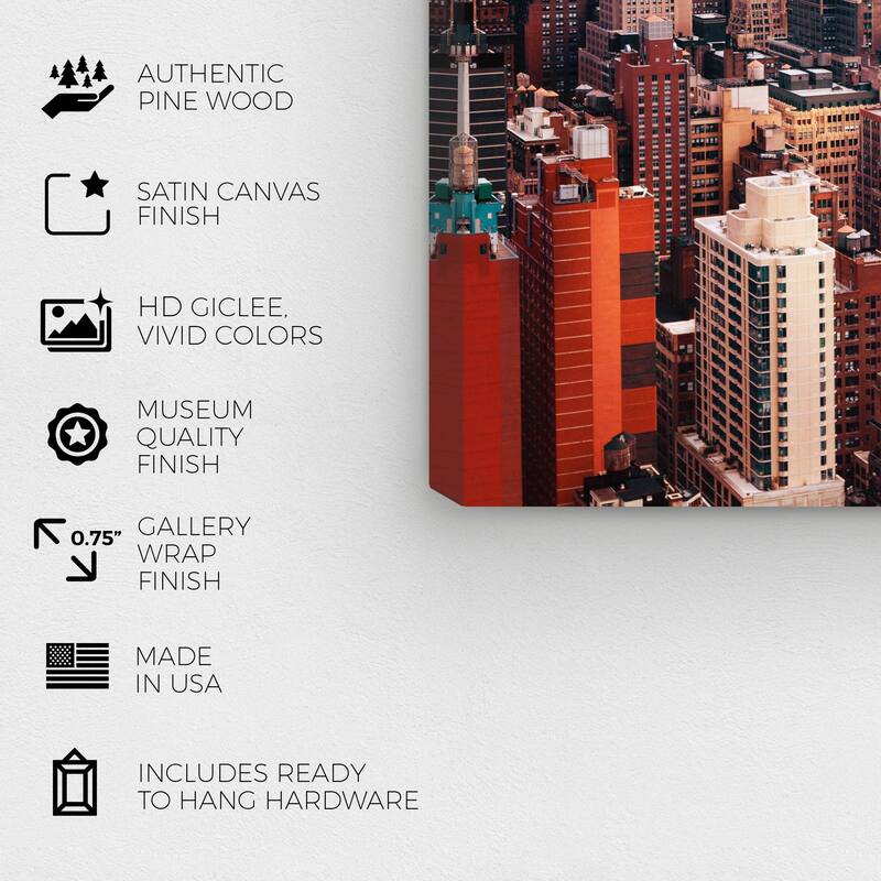 Wynwood Studio Canvas Architecture and Buildings City at Daylight Brown and Modern & Contemporary Wall Art Canvas Print