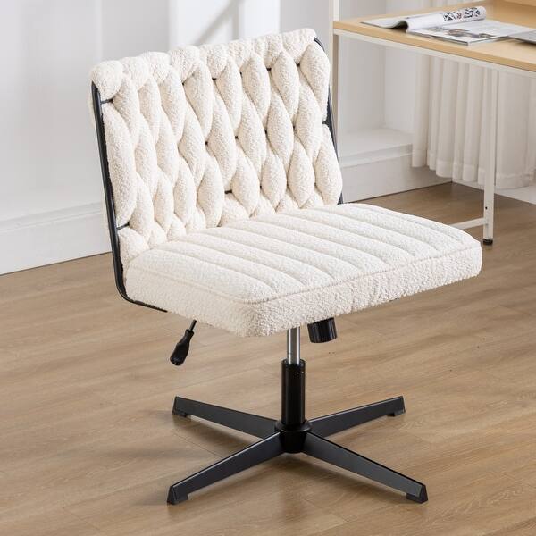 Modern Armless Office Desk Chair No Wheels with Soft Cushioned