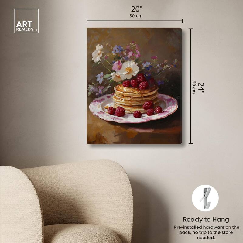 Raspberry Pancakes I Canvas by Art Remedy, Gallery Wrapped