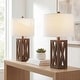 preview thumbnail 1 of 14, JONATHAN Y Ibiza 21.5" Farmhouse Wood LED Table Lamp, Brown (Set of 2) Brown