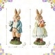 preview thumbnail 17 of 22, Glitzhome Easter Resin Bunny Boy Girl Table Statue Decoration Rabbit Figurine with Flower Party Ornaments