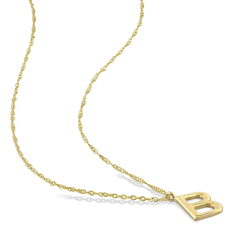 Miadora 14k Yellow Gold B Initial Necklace