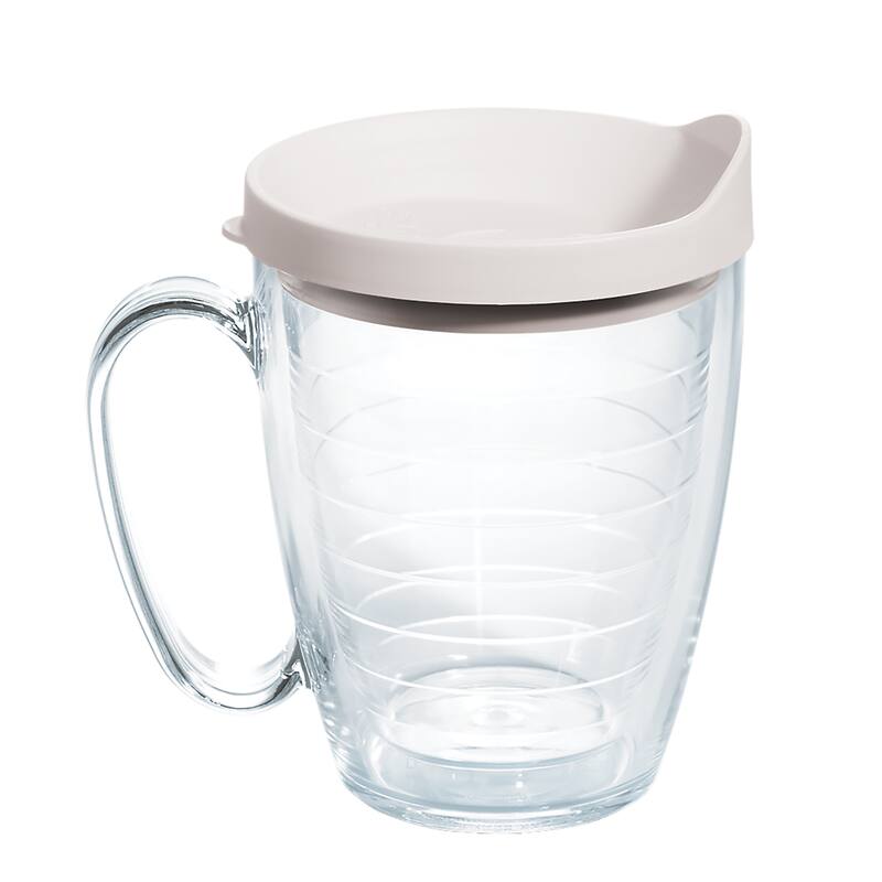 Tervis Clear & Colorful Lidded Made in USA Double Walled Insulated Travel Tumbler, White Lid - 16oz Mug - 16oz Mug