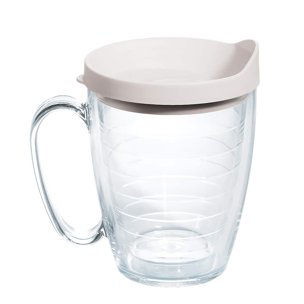 Tervis Clear & Colorful Lidded Made in USA Double Walled Insulated Travel Tumbler, White Lid - 16oz Mug