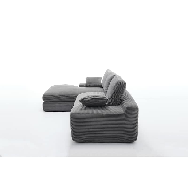 98.4'' L-Shaped 4-Seater Sofa with Chaise and Foam Cushions