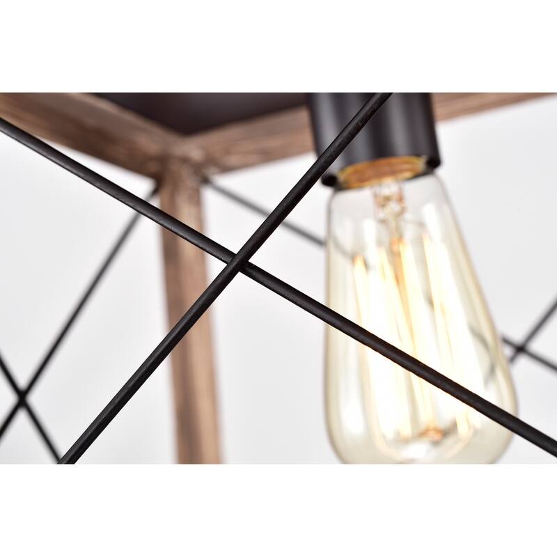 Celia Oil Rubbed Bronze 1-Light Open-Cage Metal Pendant Light