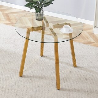 Round Tempered Glass Dining Table - Bed Bath & Beyond - 42727309