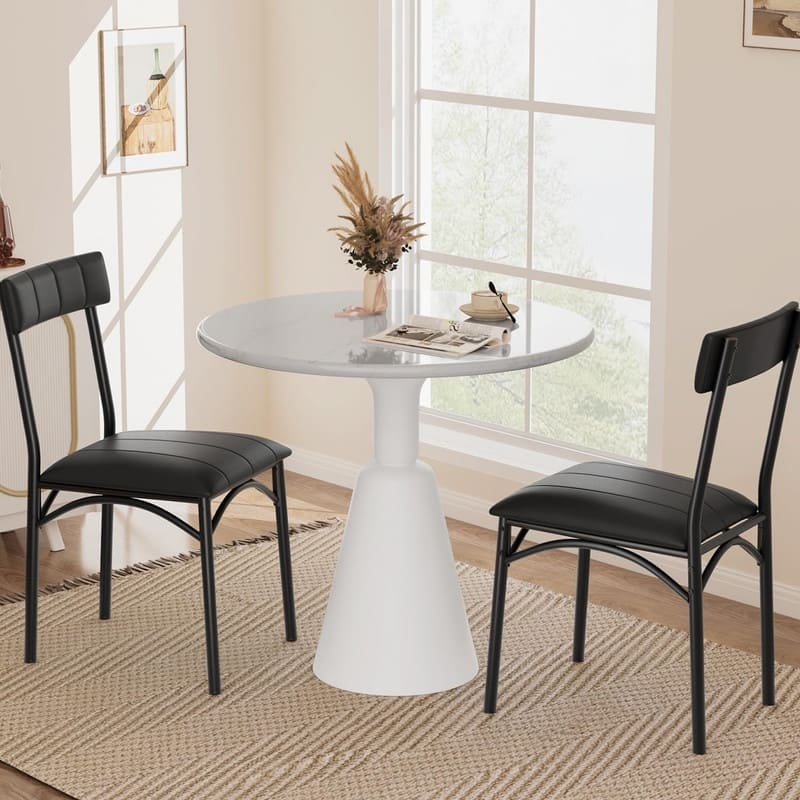 Set of 2 Dining Chairs with Comfortable Upholstered Seat Back