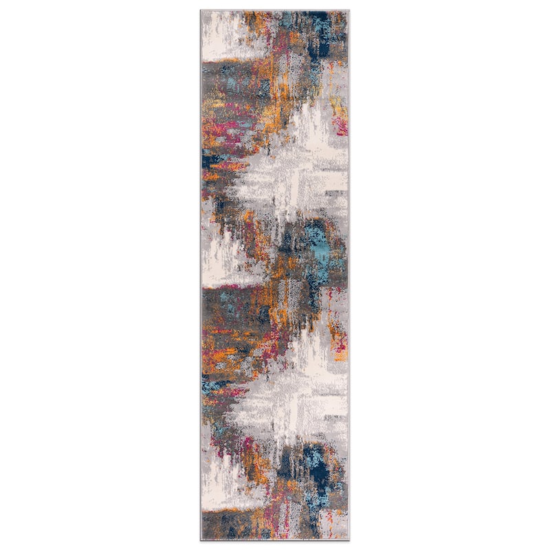 World Rug Gallery Bari Contemporary Abstract Art Area Rug
