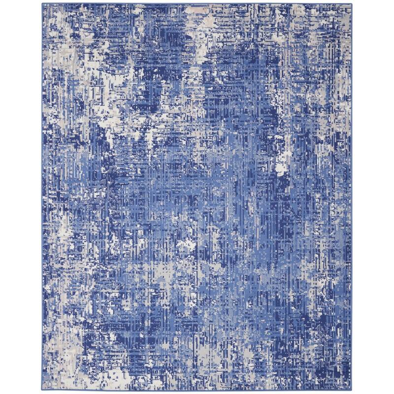 Power Loomed Distressed Abstract Modern Stain Resistant Area Rug - 138' X '100' X '0.39