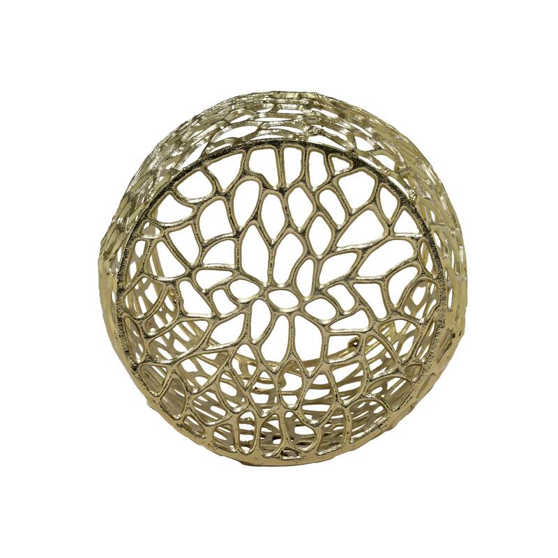 Modern Aluminum Drum End Table with Intricate Design