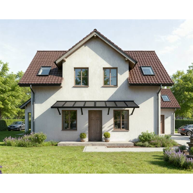 Canopia Augustine 3 ft. Black/Gray Door and Window Awning