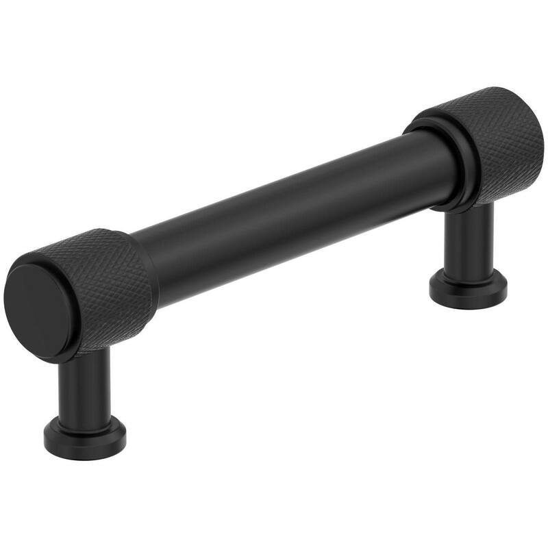 Amerock BP37743 Faraday 3-3/4" Center to Center Knurled Bar Cabinet - Matte Black