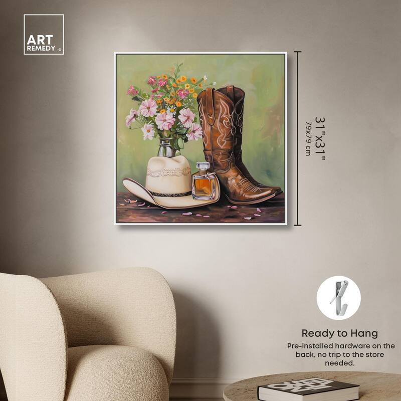 Spring Green Cowboy Necessities Canvas by Art Remedy