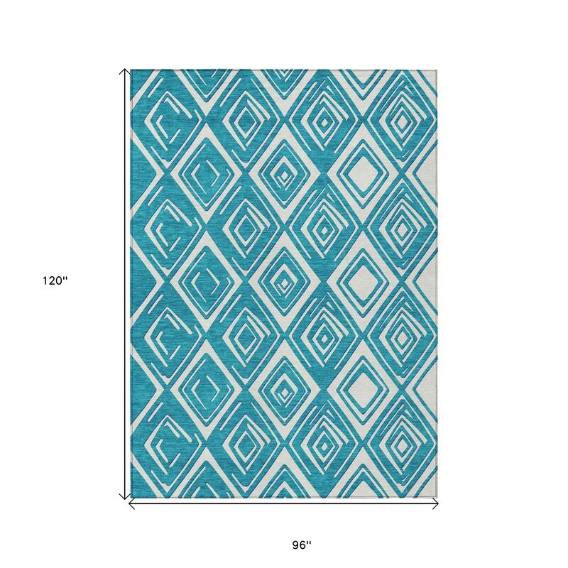 HomeRoots Geometric Transitional Rectangle Outdoor Rug