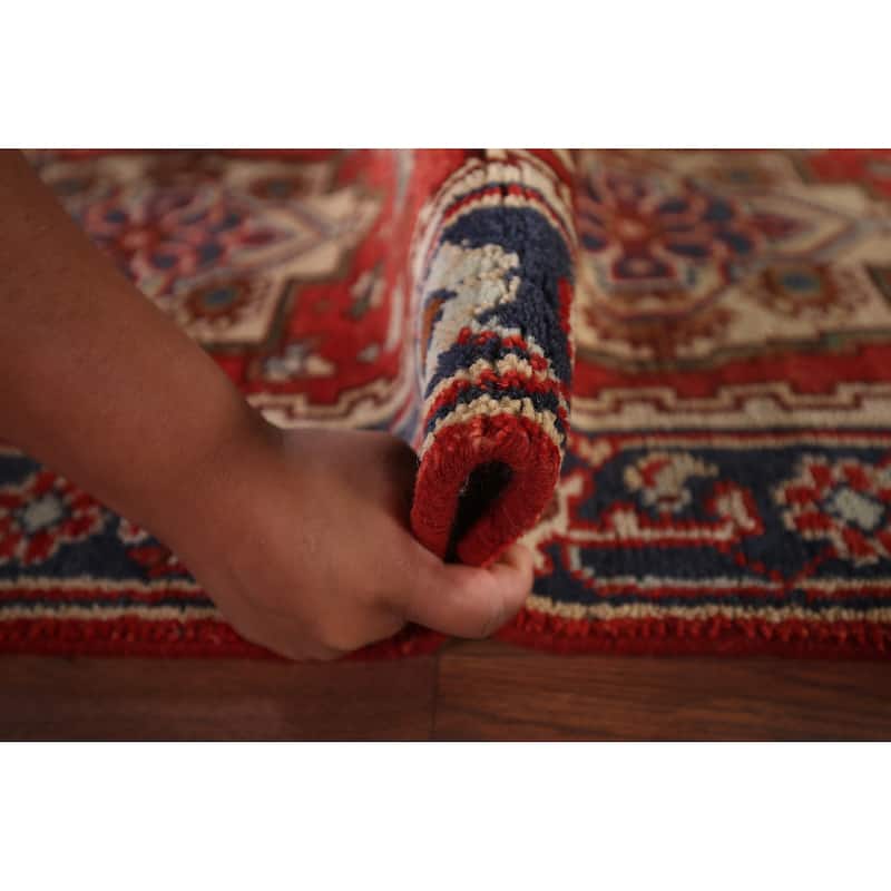 Geometric Heriz Serapi Runner Rug Handmade Wool Carpet - 2'5"x 7'10"