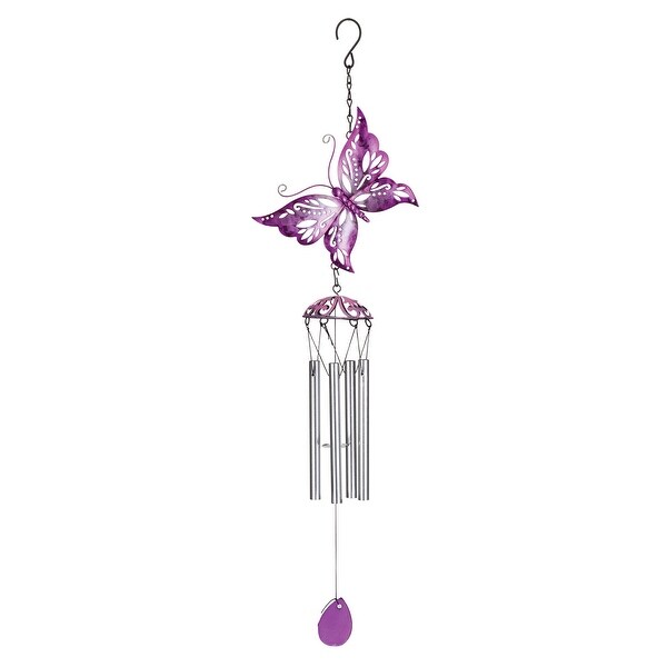 Pink Butterfly Wind Chime