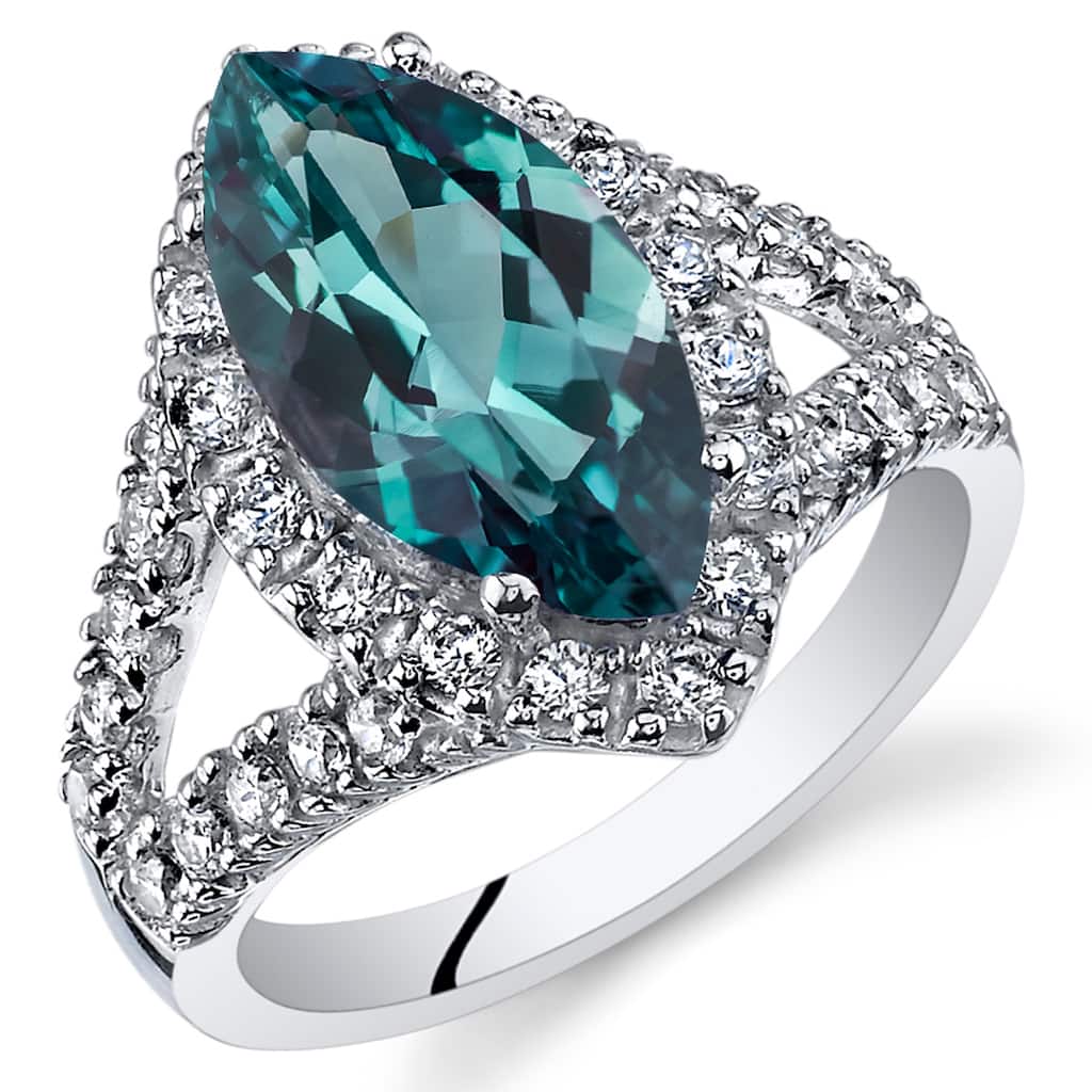 Sterling Silver 3.5 ct Created Sapphire Birthstone Ring