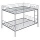 preview thumbnail 5 of 25, Metal Full over Full Bunk Bed Frame with Ladder, Full-length Guardrail for Kids, Teens - Convertible into 2 Separate Full Beds