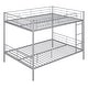 preview thumbnail 5 of 25, Minimalist Design Full Over Full Metal Bunk Bed with Ladder,Streamlined Frame and Full Length Gridded Guardrails