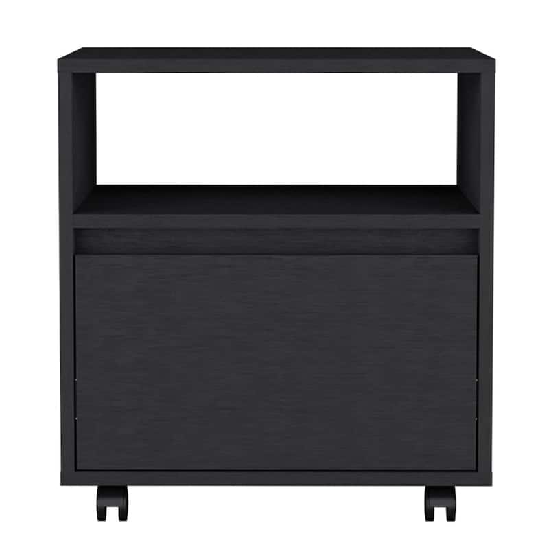 Nightstand Munyochi,One Drawer,Black Wengue Finish，for Living Room,and Dining Room