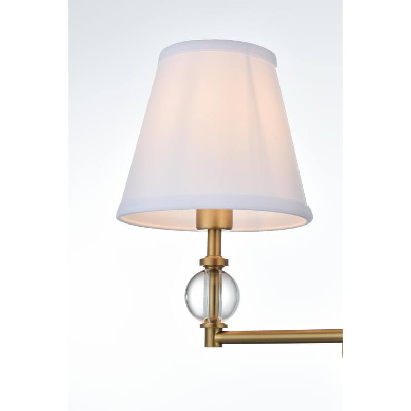 Bella 2-light Bath Sconce with White Fabric Shade