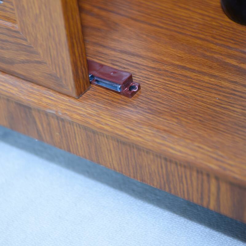 Sideboard Cabinet with 3 Tempered Glass Doors, Buffet Cabinet with Adjustable Shelf, Freestanding Wooden Storage Cabinet