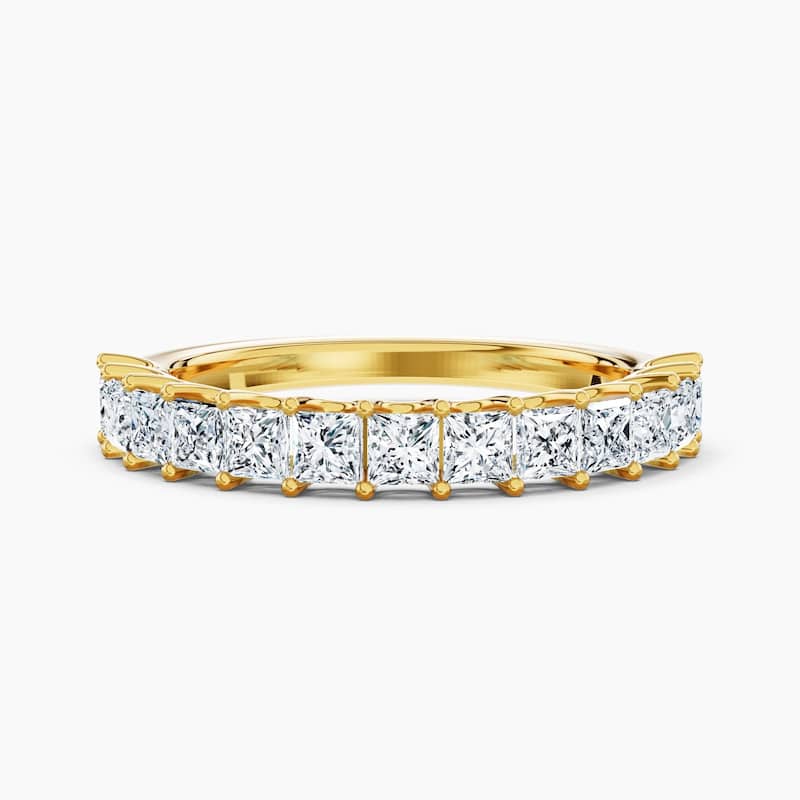 Auriya 14k Gold Princess Lab Grown Diamond Half Eternity Band 1.30 - 5.25 ct. tw. (F-G, VS) - 1.30 ct. wt. - 7 - Yellow