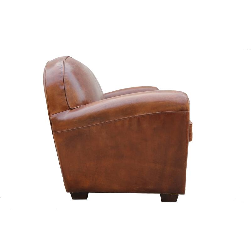Pasargad Home Paris Club Genuine Leather Loveseat