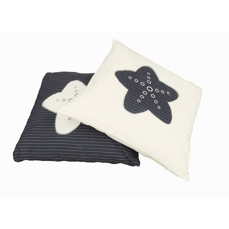 HomeRoots Set Of Two 17" X 17" Blue And White Starfish Throw Pillows