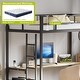 preview thumbnail 7 of 6, Metal Twin Size Loft Bed with Desk and LED Light, Power Outlet