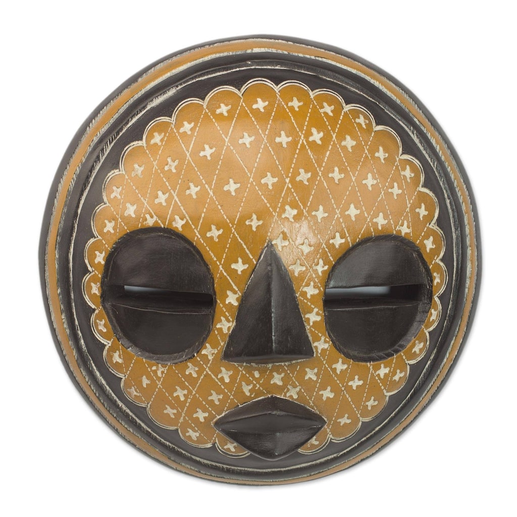 Handmade Nap Time African wood mask (Ghana)