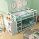 preview thumbnail 2 of 8, Twin Size Bunk Bed with Convertible Bookcase and Ladder-White