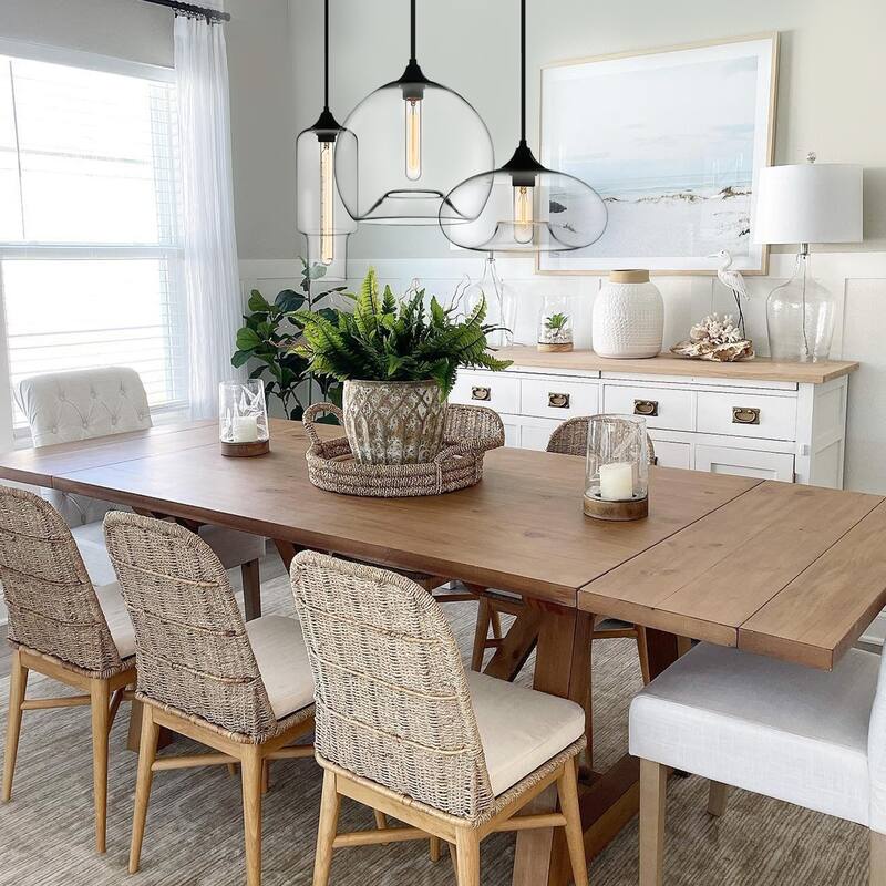 3-Light Modern Black Pendant Light Linear Cluster Clear Glass Globe Bubble Chandelier - 27.5 in. W x 78.8 in. H - Black