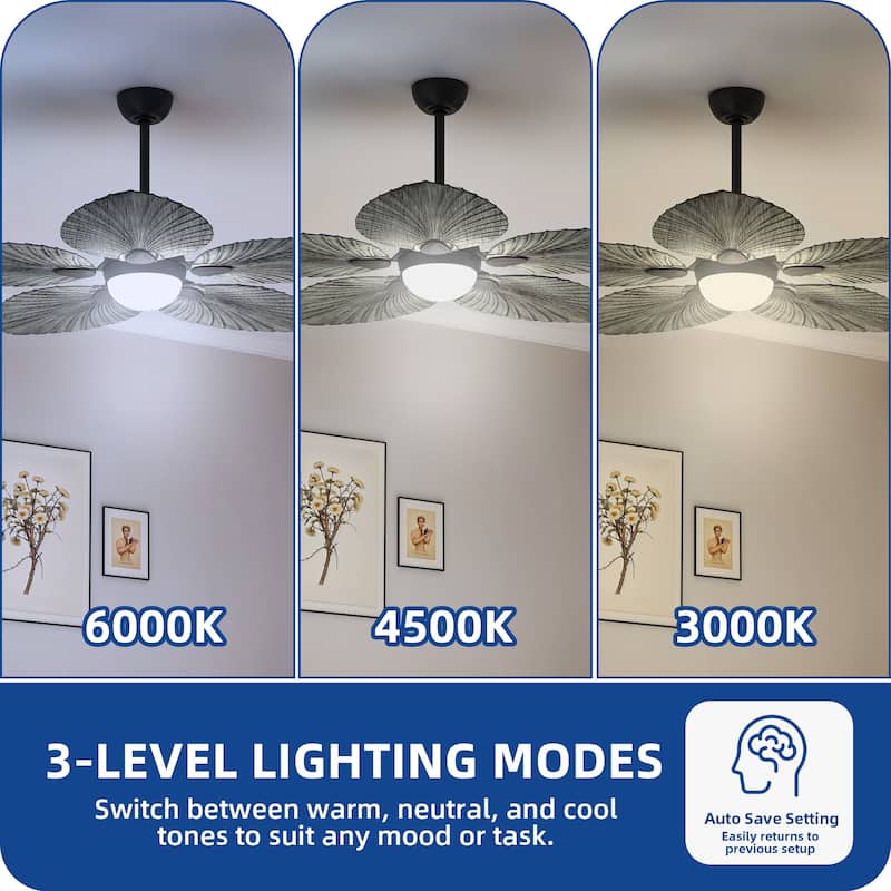 Moasis 52" Tropical Ceiling Fans Collection with Remote