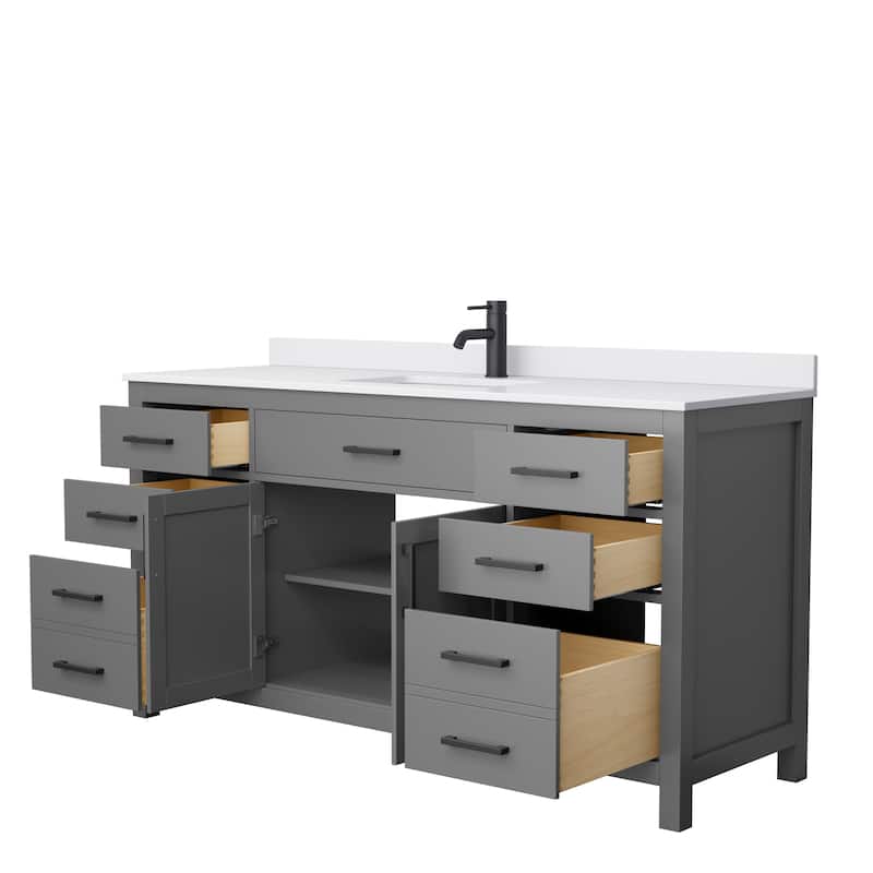 Beckett 66 Inch Single Vanity, Cultured Marble Top
