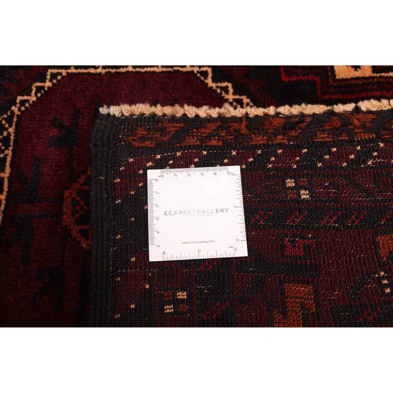 ECARPETGALLERY Hand-knotted Teimani Black, Dark Red Wool Rug - 4'2 x 6'5